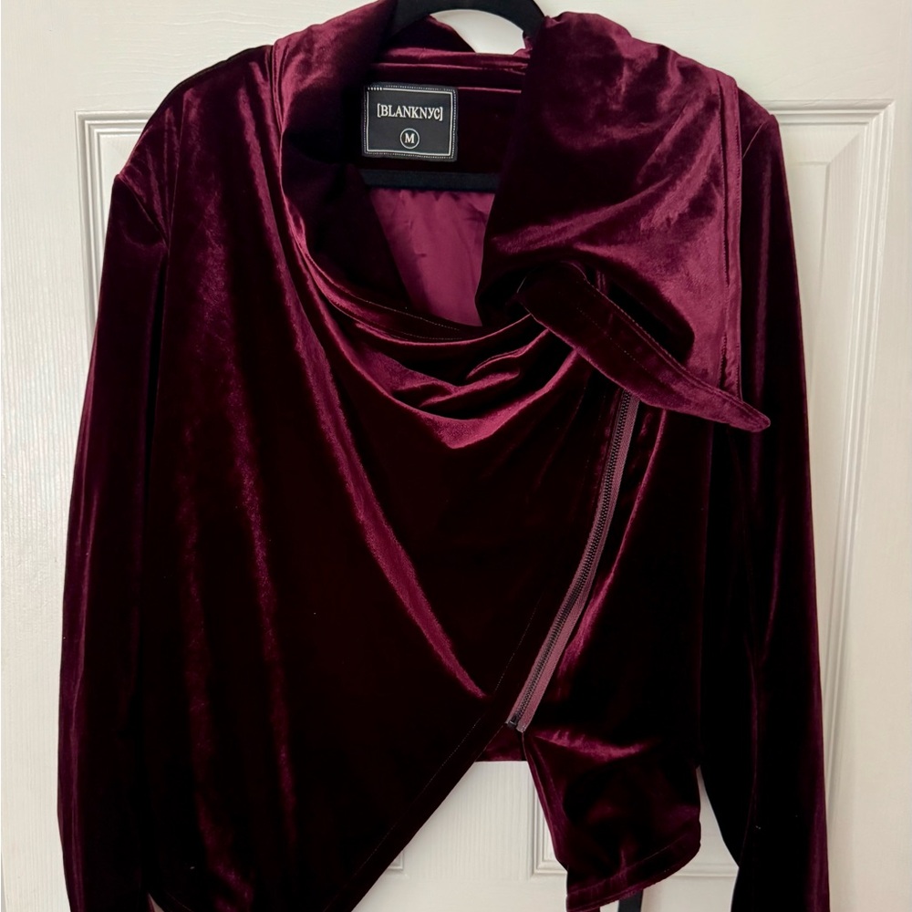Blank NYC Burgundy Velvet Top